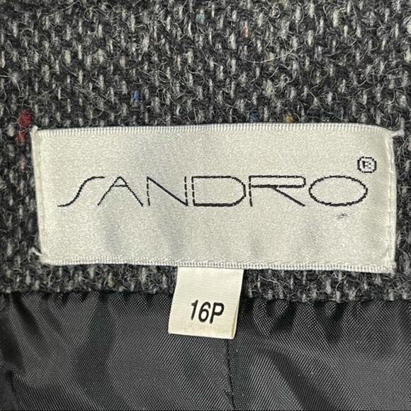 Sandro Pure Wool Career Office Dark Academia Jacket Blazer NWOT Size 16P - Picture 7 of 10